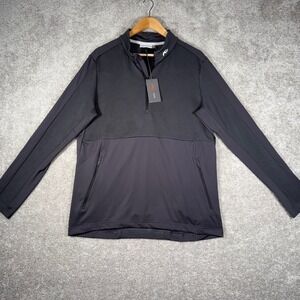 KJUS Men Delian Half Zip‎ Pullover Golf Training Jacket Top Black Size 52 Large